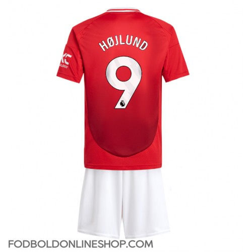 Manchester United Rasmus Hojlund #9 Hjemme Trøje Børn 2024-25 Kortærmet (+ Korte bukser)